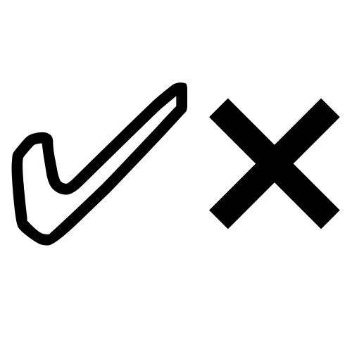 ✅❌ Emoji Domain black and white Symbola rendering